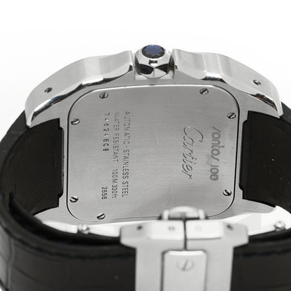 Cartier Stainless Steel Alligator 38mm Santos 100 Automatic Watch 4 of 4