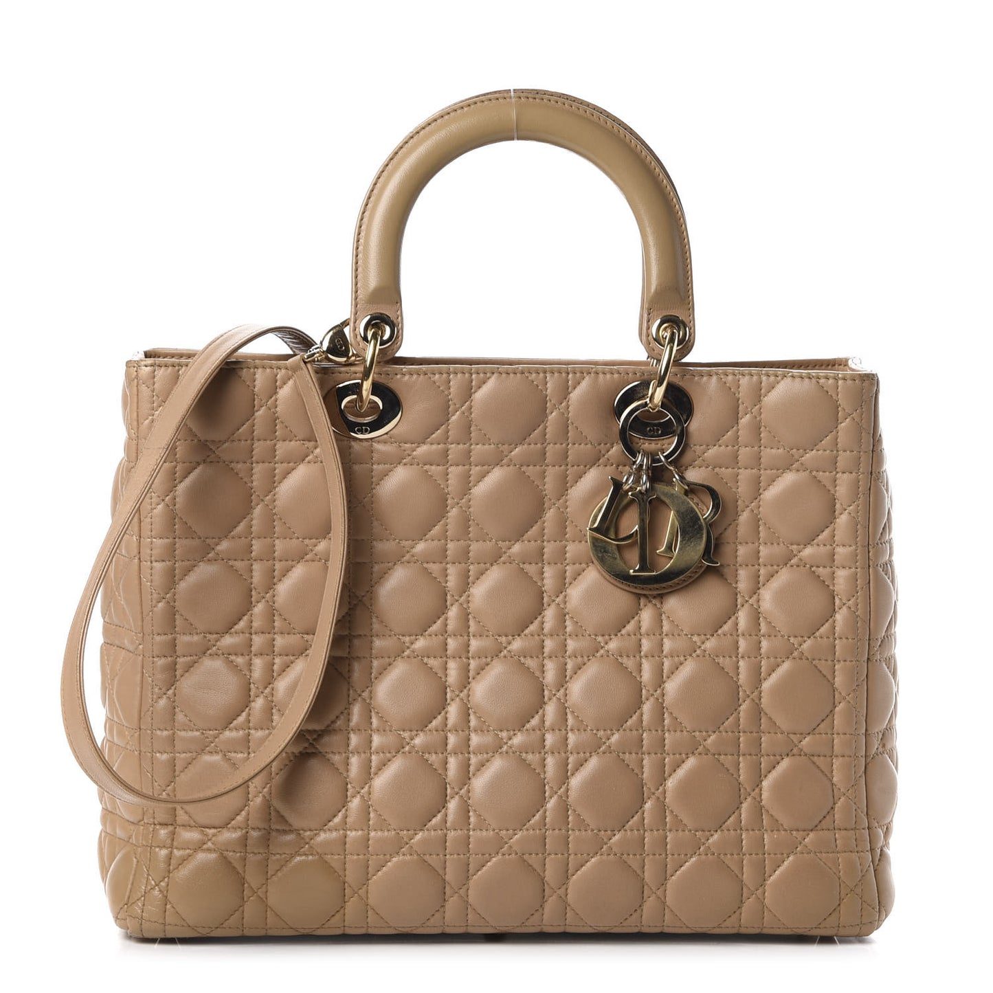 Lambskin Cannage Large Lady Dior Beige