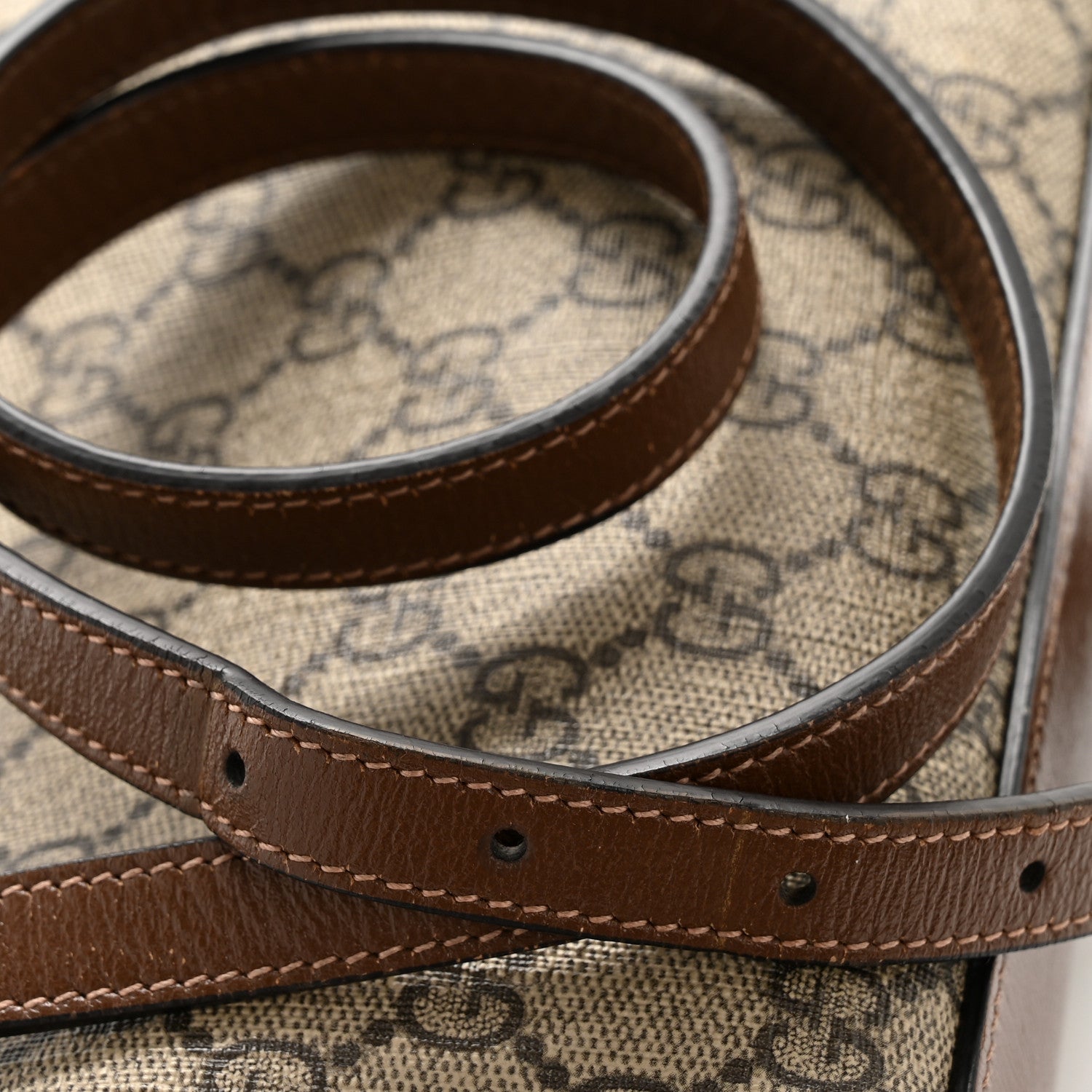 Gucci GG Supreme Monogram Small Horsebit 1955 Shoulder Bag Beige Brown Sugar 11 of 14
