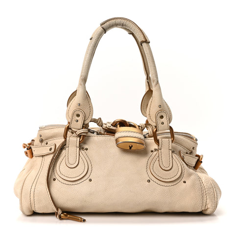 Calfskin Medium Paddington Satchel Ivory