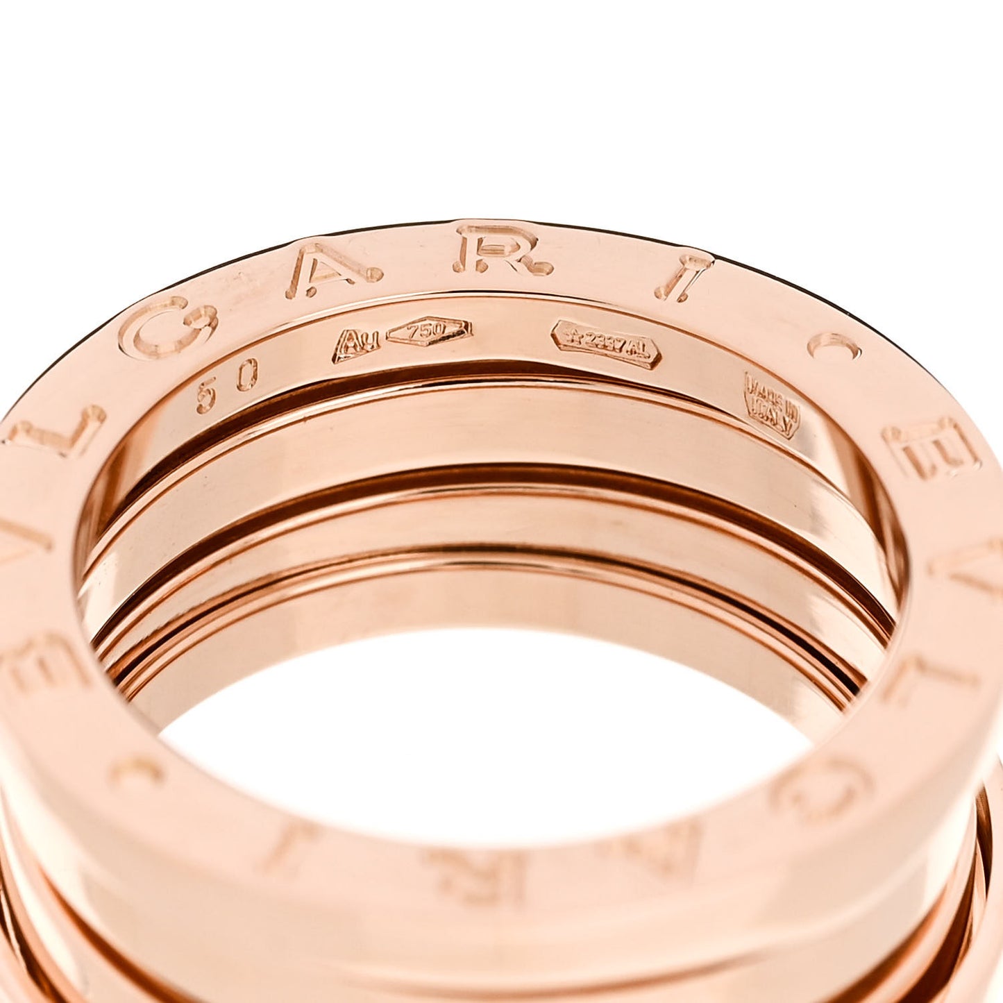 18K Rose Gold B.Zero1 Three-Band Ring 50 5.25