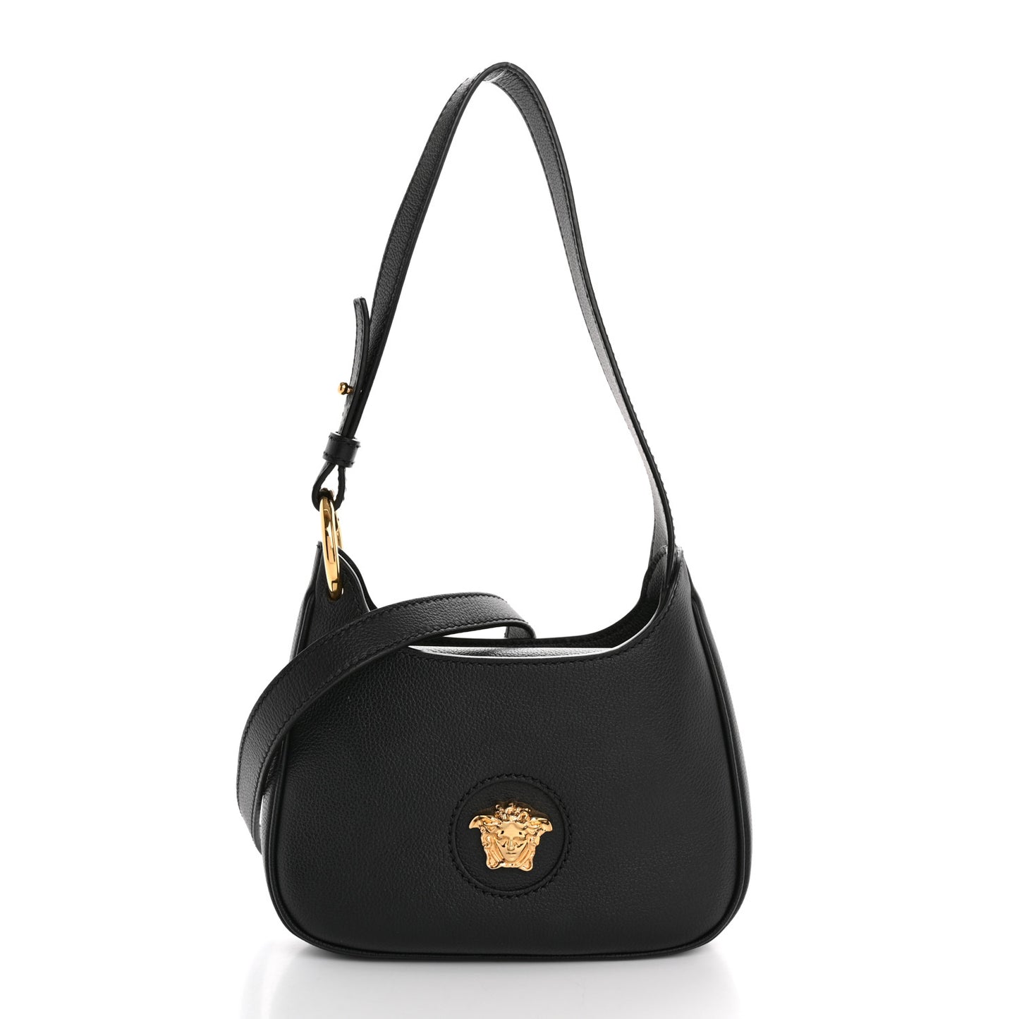 Calfskin La Medusa Mini Hobo Crossbody Black
