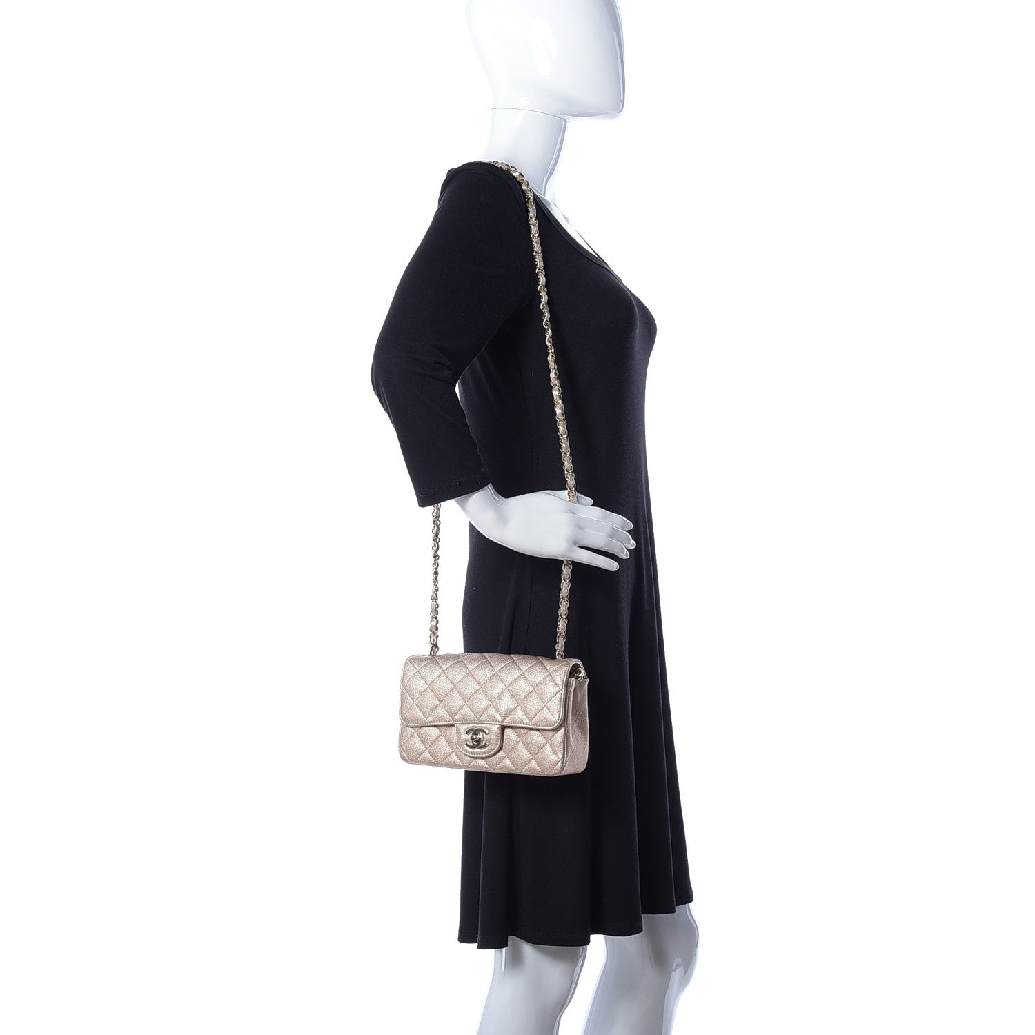 Chanel Metallic Lambskin Quilted Mini Rectangular Flap Gold 2 of 10