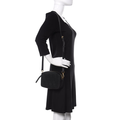 Fendi Vitello Century FF 1974 Embossed Mini Camera Case Black 2 of 10