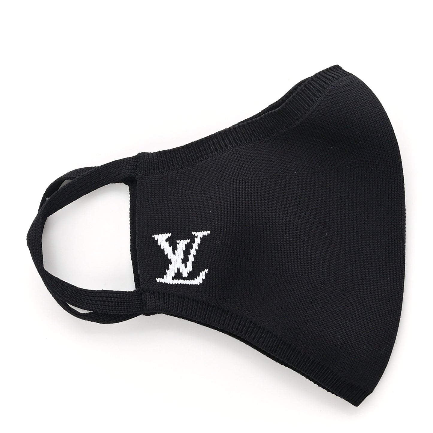 LV Initials Knit Face Mask Black