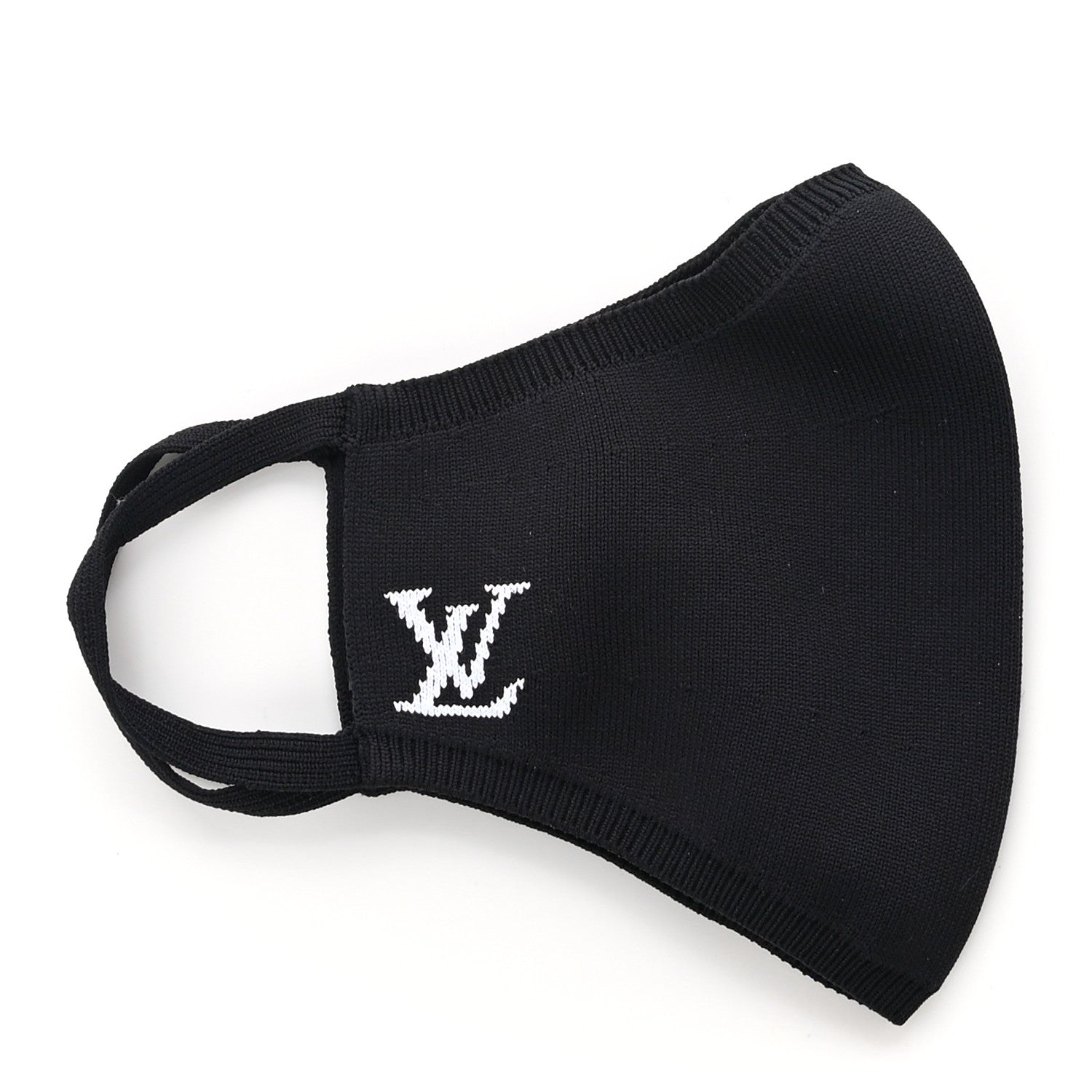 Louis Vuitton LV Initials Knit Face Mask Black 1 of 8