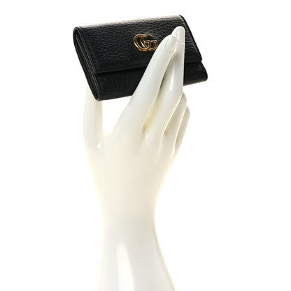 Gucci Pebbled Calfskin GG Marmont 6 Key Holder Black 2 of 8