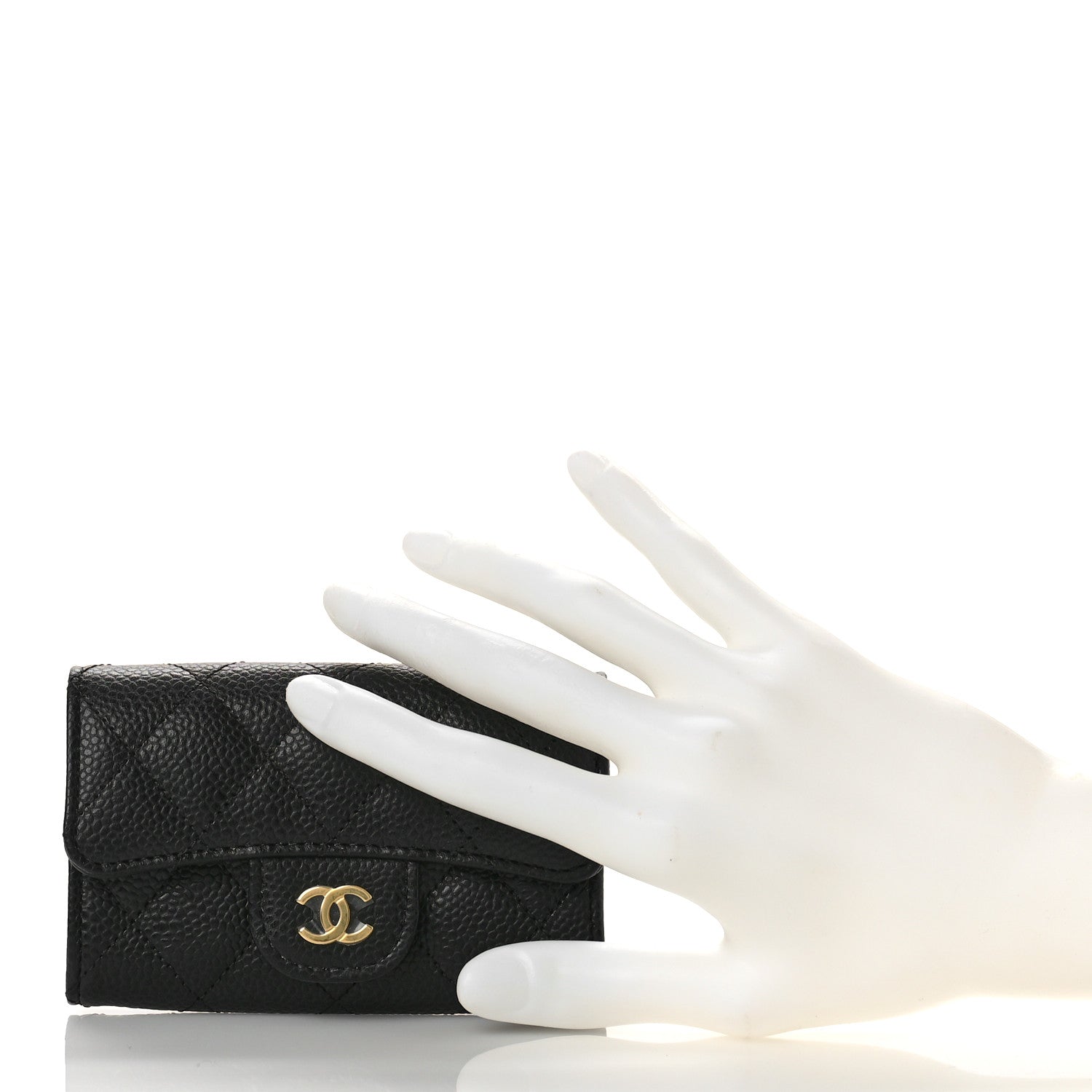 Chanel Caviar Quilted Flap Card Holder Wallet Black 2 of 10