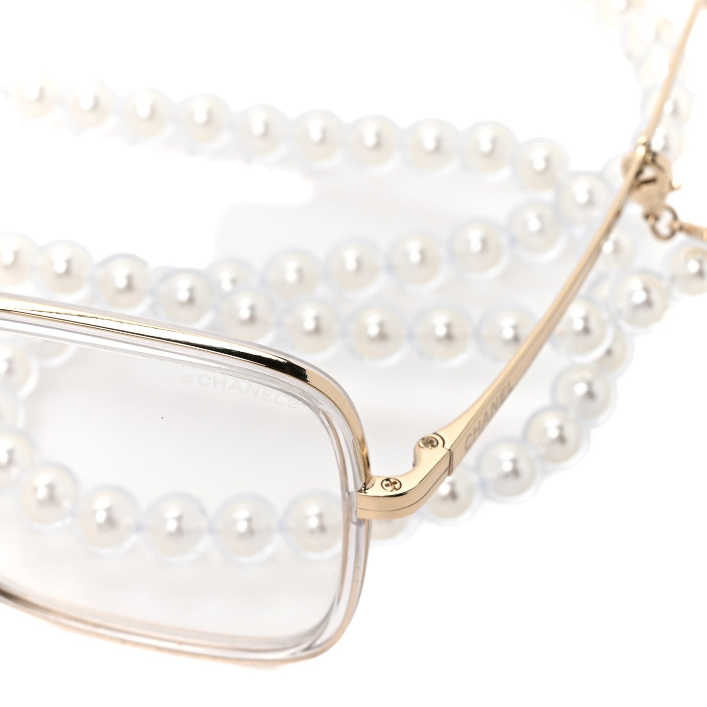 Metal Removable Pearl Chain Square Eyeglasses 2195-S Silver