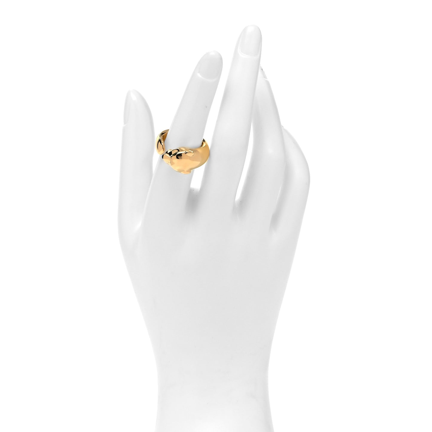 18K Yellow Gold Tsavorite Onyx Panthere De Cartier Ring 54 6.75
