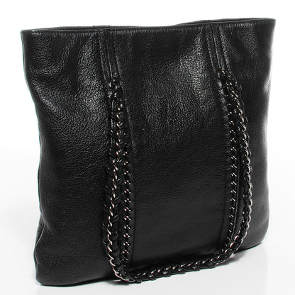 Chanel Metallic Deerskin Luxe Ligne North South Tote Black 3 of 7