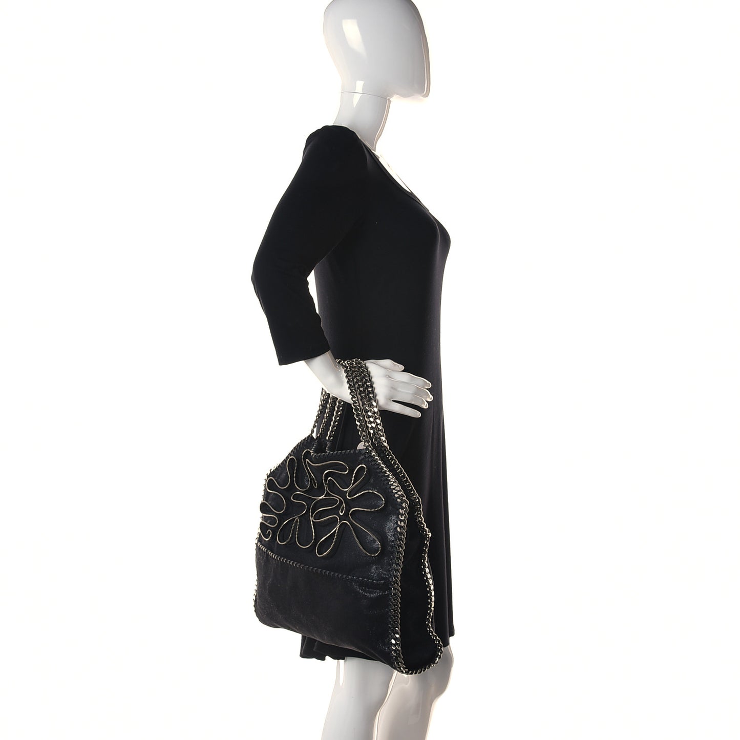 Shaggy Deer Falabella Zipper Tote Black