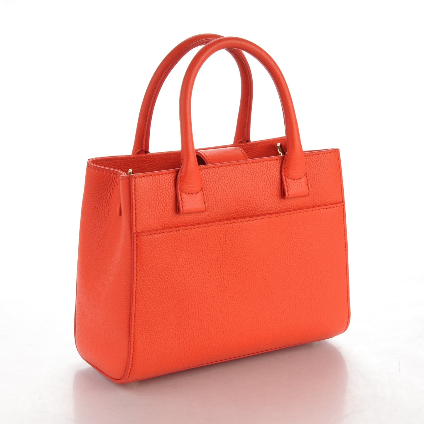 Grained Calfskin Mini Neo Executive Shopper Tote Red