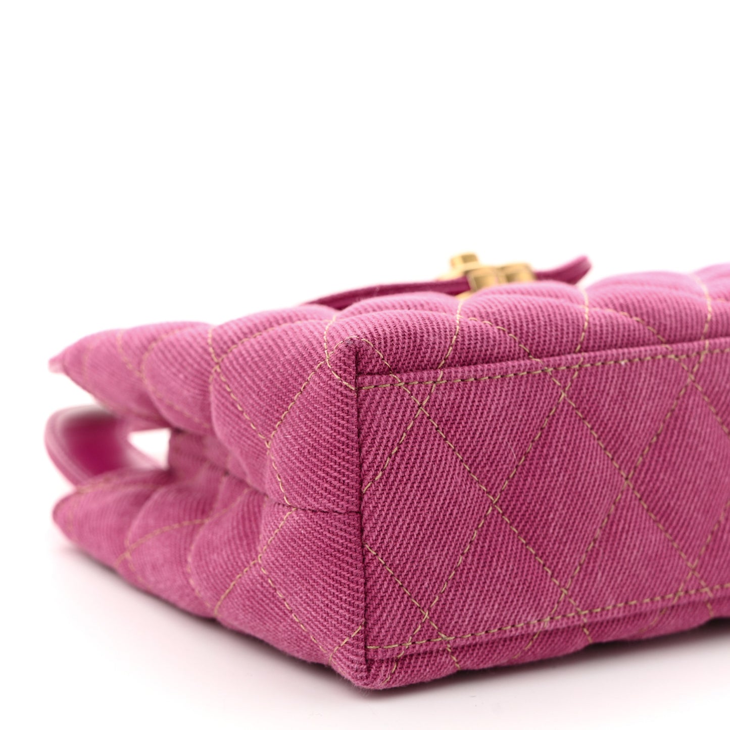 Denim Quilted Nano Kelly Shopper Fuchsia