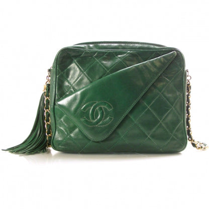 Chanel Quilted Lambskin Tassel Camera Case Green 1 of 12
