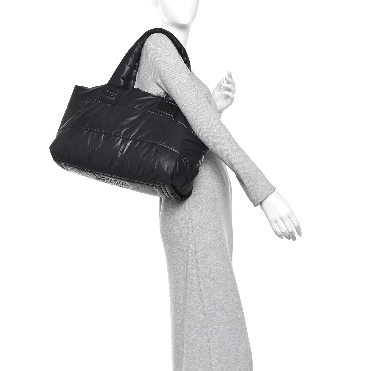 Chanel Lambskin Quilted Large Coco Cocoon Reversible Tote Black 2 of 10