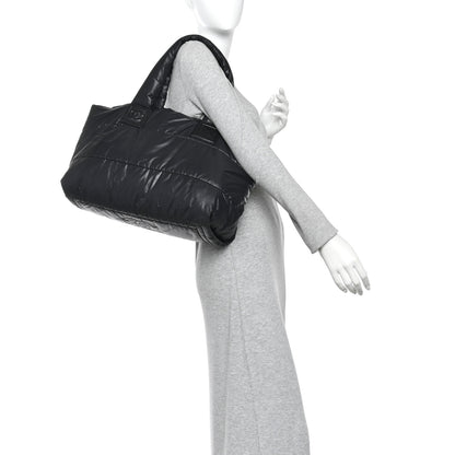 Chanel Lambskin Quilted Large Coco Cocoon Reversible Tote Black 2 of 10