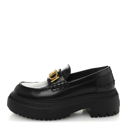 Fendi Vitello Abrasivato Fendigraphy 50mm Loafers 38 Black 1 of 10