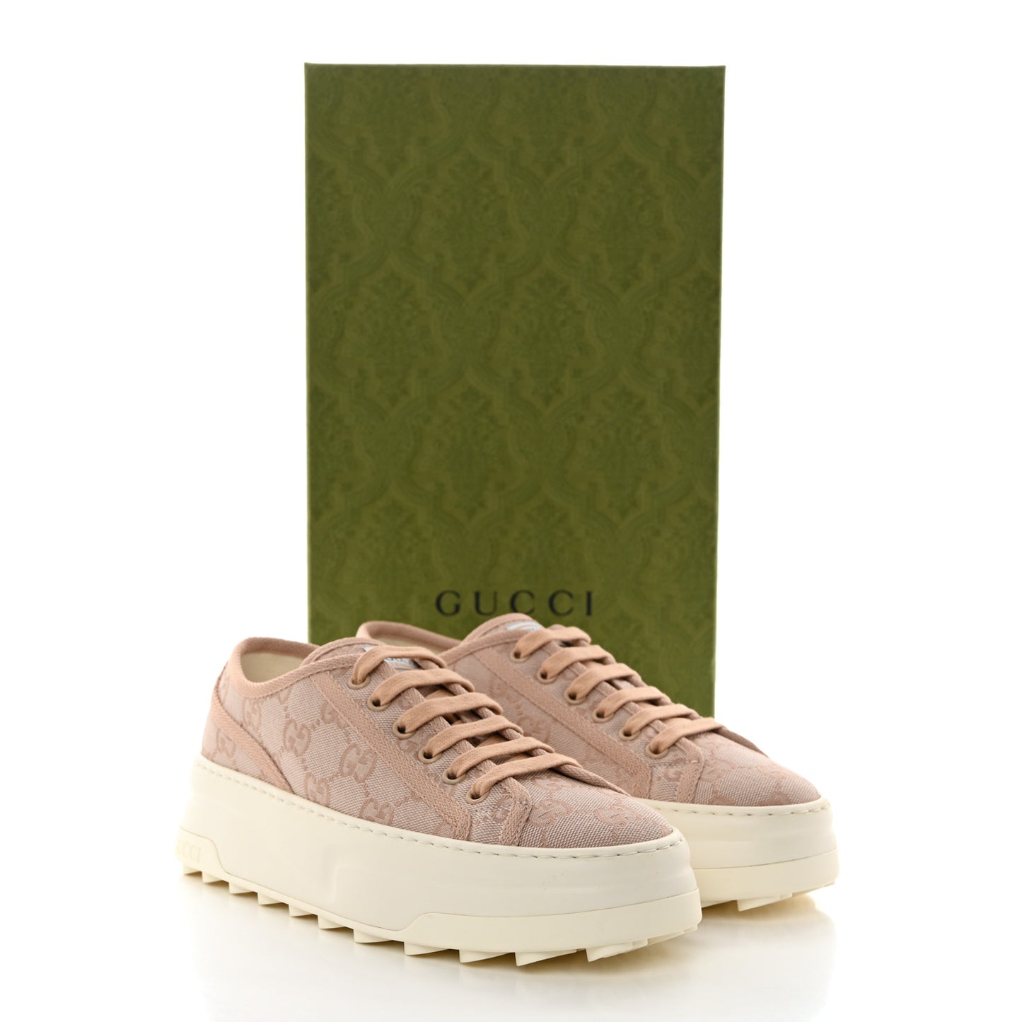 GG Monogram Womens 1977 Tennis Platform 52mm Sneakers 37 Skin Rose