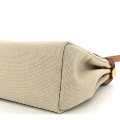 Hermes Military Toile Vache Hunter Herbag Zip Retourne 31 PM Beton Naturel 11 of 11