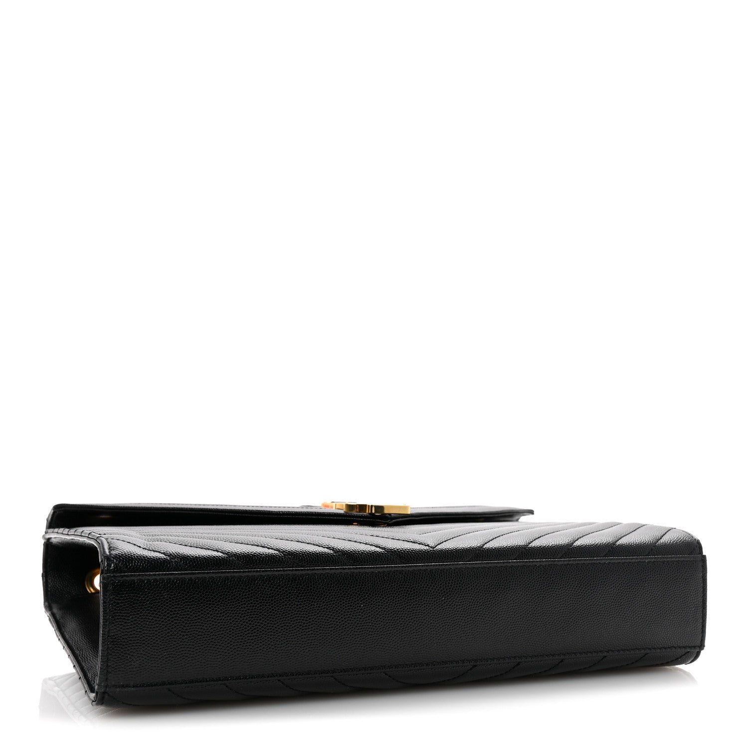 Saint Laurent Grain De Poudre Matelasse Chevron Large Monogram Satchel Black 4 of 9