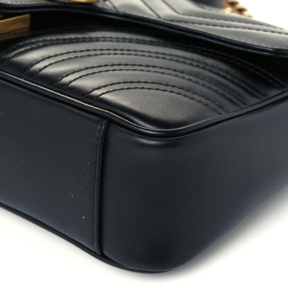 Gucci Calfskin Matelasse Small GG Marmont Shoulder Bag Black 11 of 12