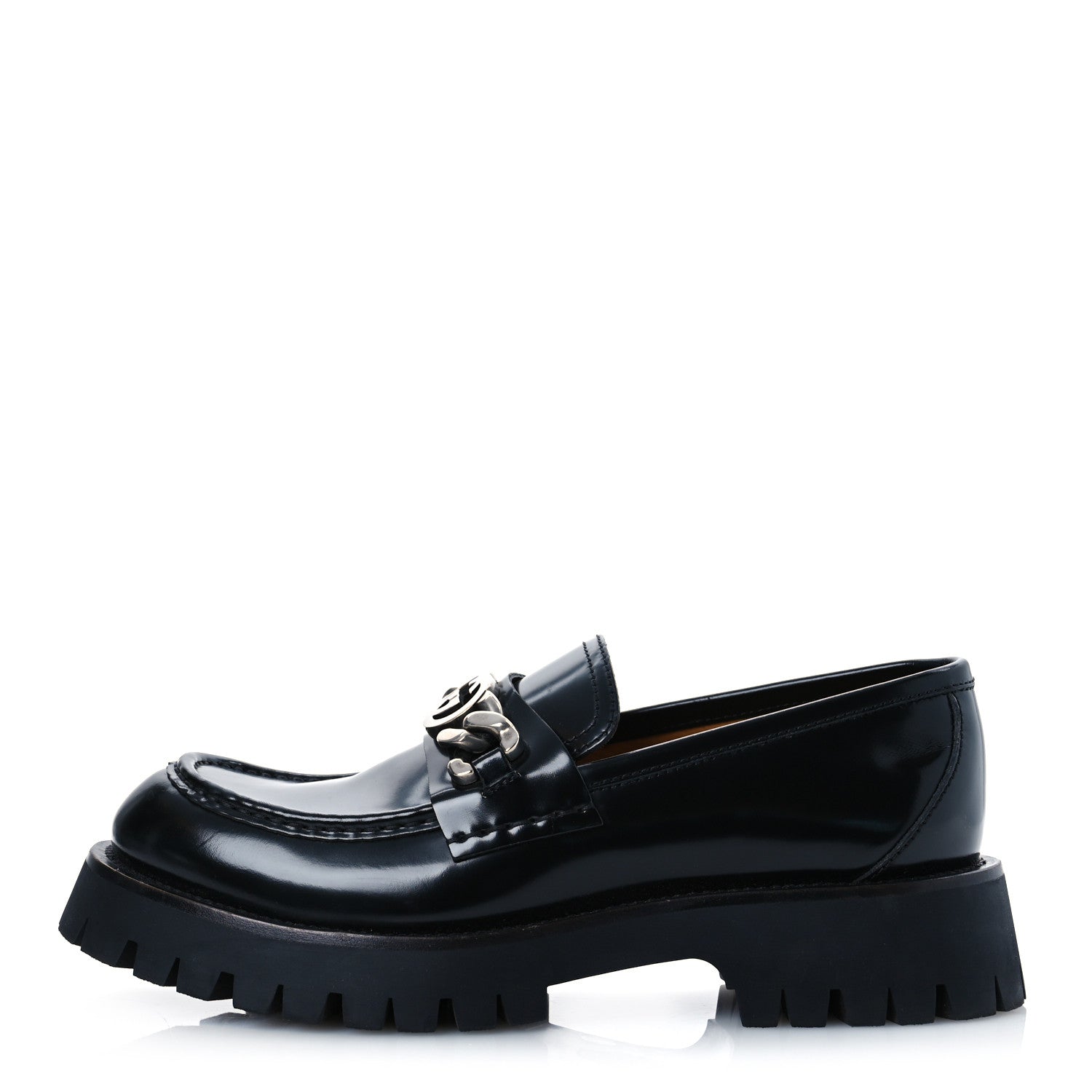 Gucci Cordovan Lux Mens Jeanne Platform Lug Sole 30/45mm Loafers 9 Black 1 of 12