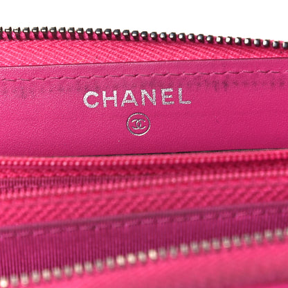 Chanel Caviar Quilted Small Zip Around Wallet Pink 7 of 9
