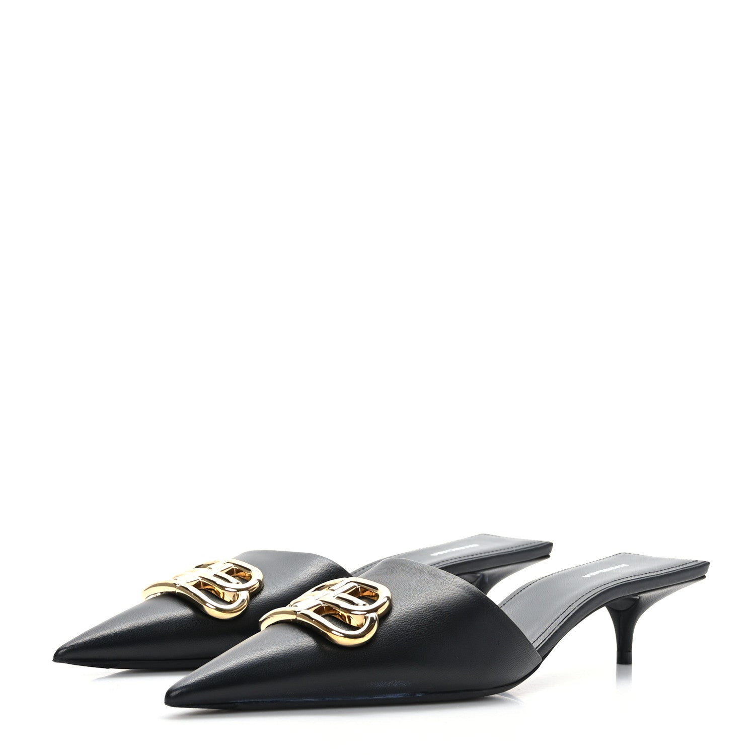 Balenciaga Soft Nappa BB Square Knife Pointed Toe 40mm Mules 37 Black 3 of 8