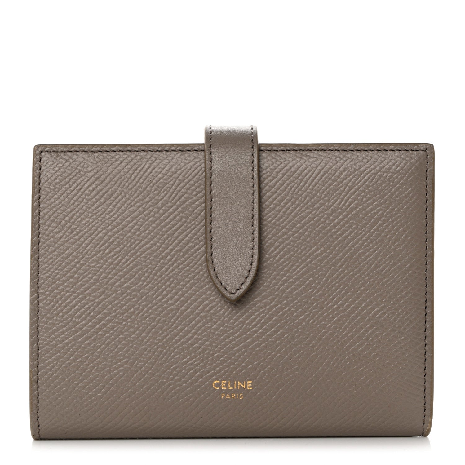 Celine Grained Calfskin Medium Multifunction Strap Wallet Pebble 1 of 8