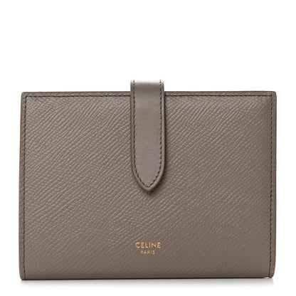 Celine Grained Calfskin Medium Multifunction Strap Wallet Pebble 1 of 8