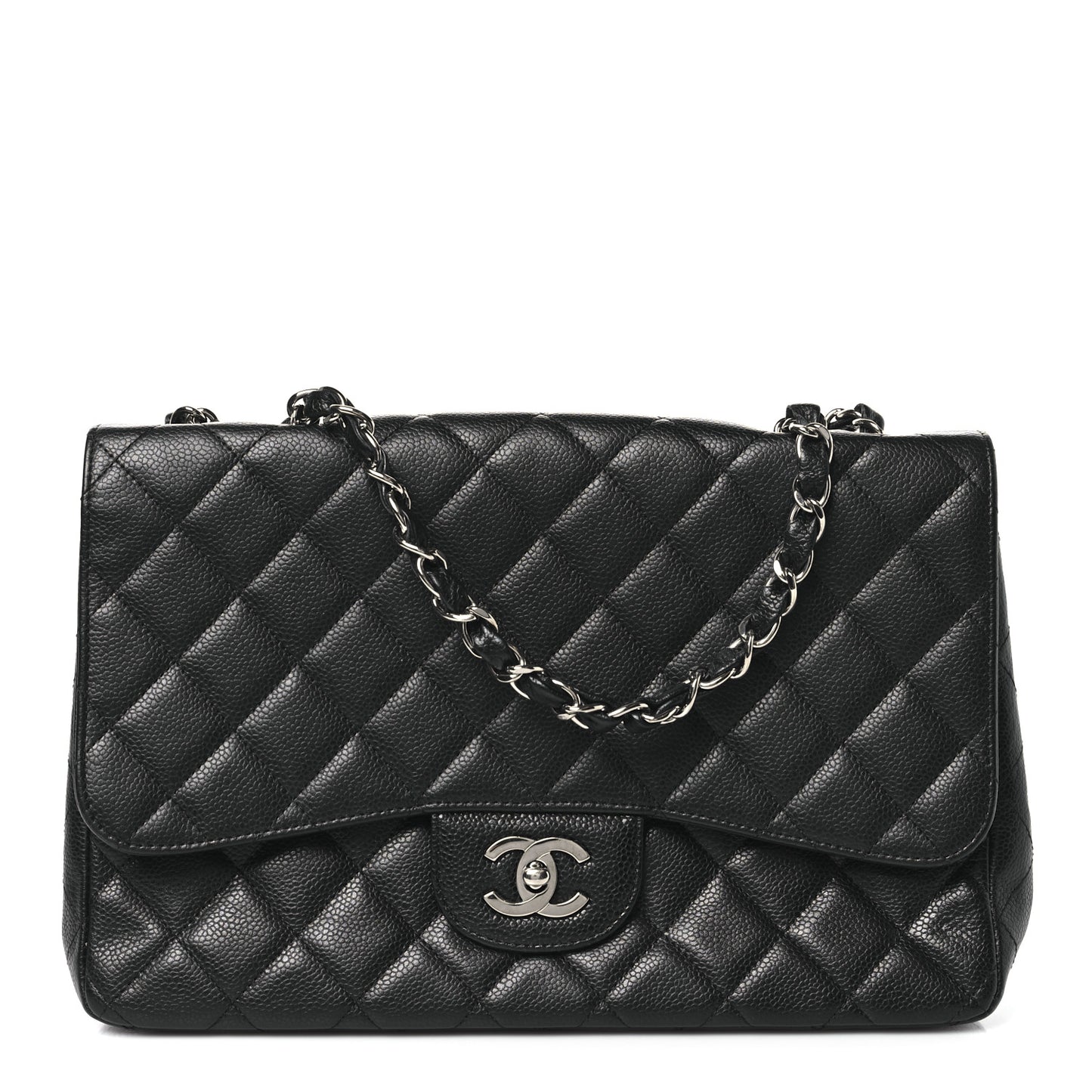 Caviar Quilted Jumbo Single Flap Black