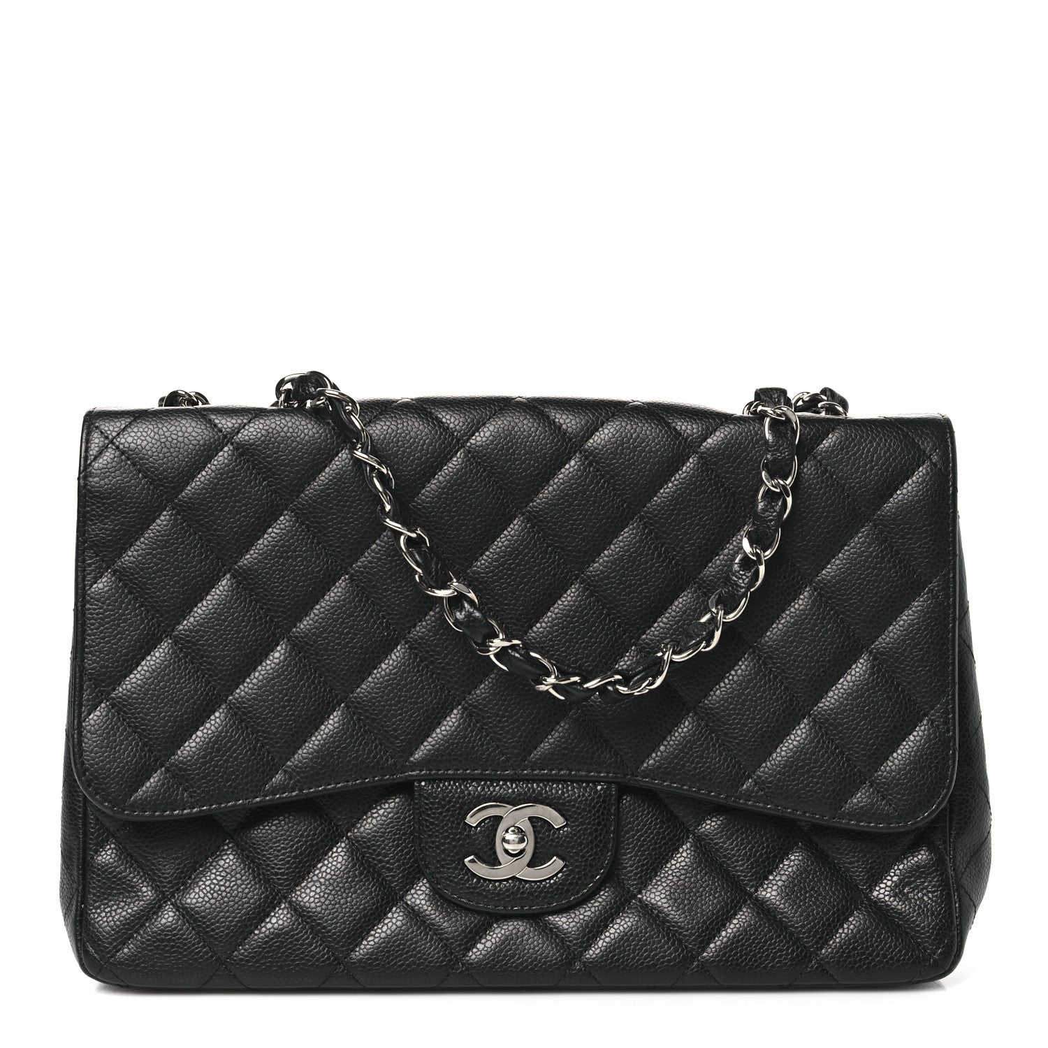 Chanel Caviar Quilted Jumbo Single Flap Black 1 of 11