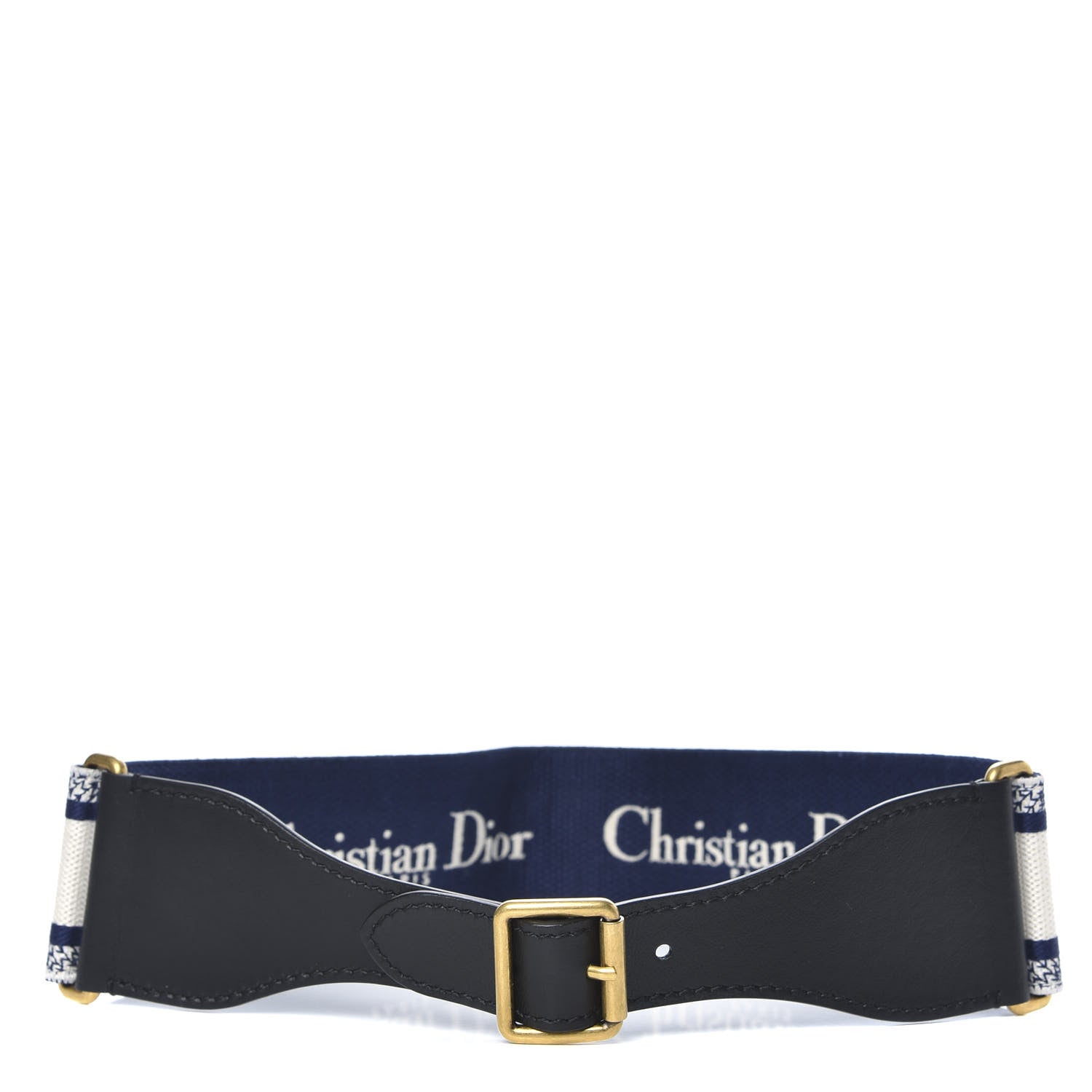 Christian Dior Canvas Embroidered Large Book Belt 80 32 Blue White 1 of 6