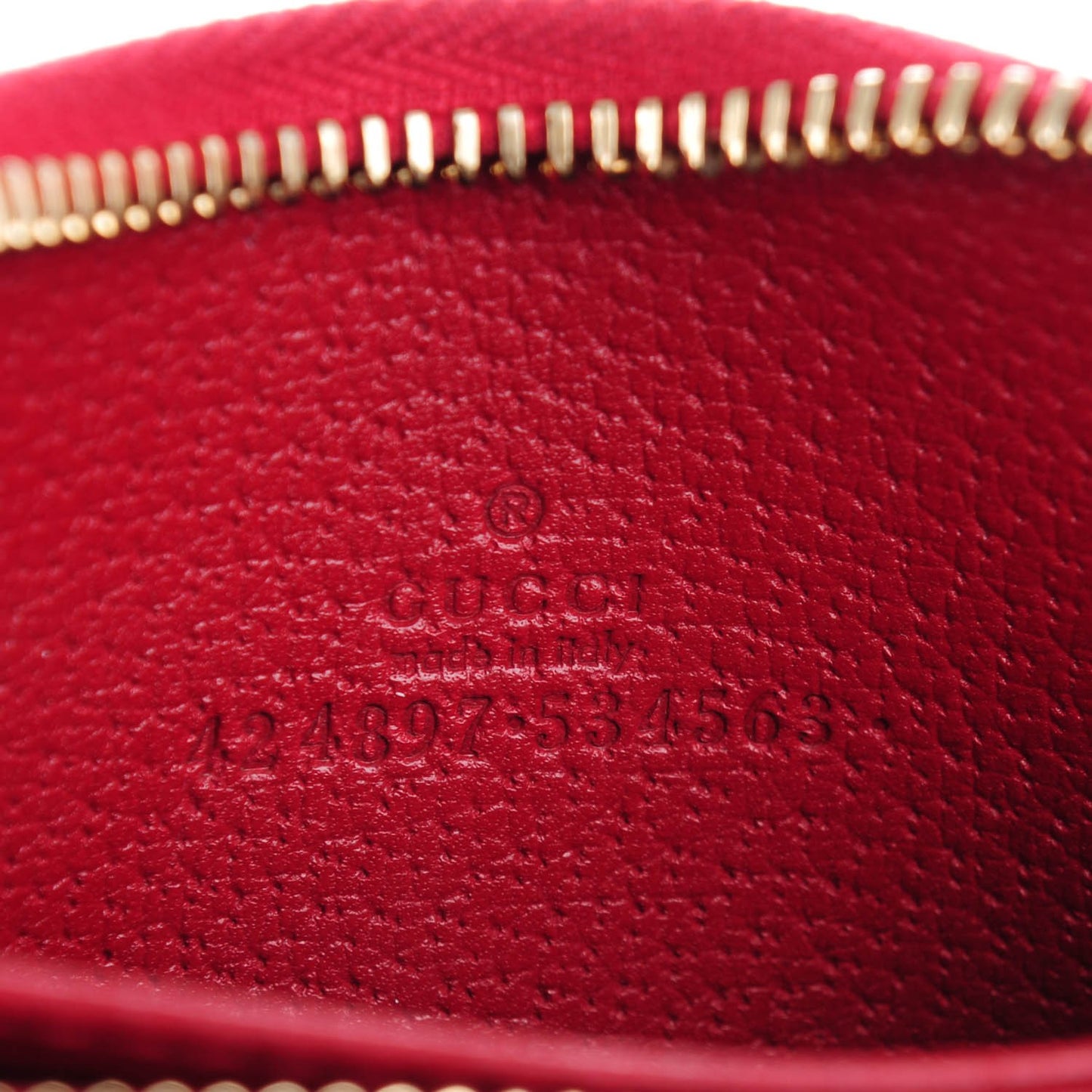GG Supreme Monogram Tian Zip Around Card Case Wallet Beige Multicolor Red