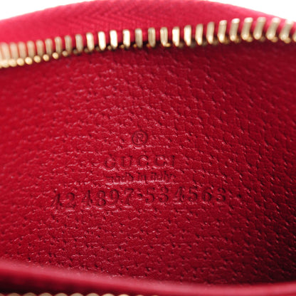 Gucci GG Supreme Monogram Tian Zip Around Card Case Wallet Beige Multicolor Red 6 of 6