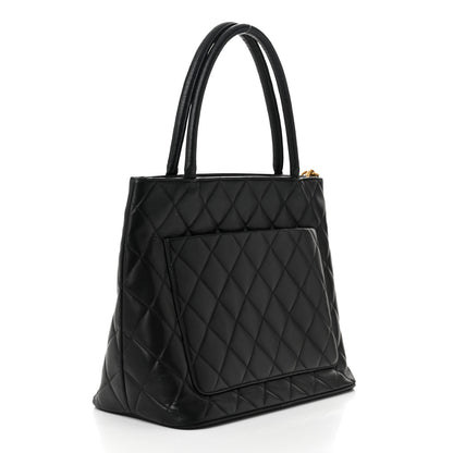 Chanel Lambskin Quilted Medallion Tote Black 3 of 12