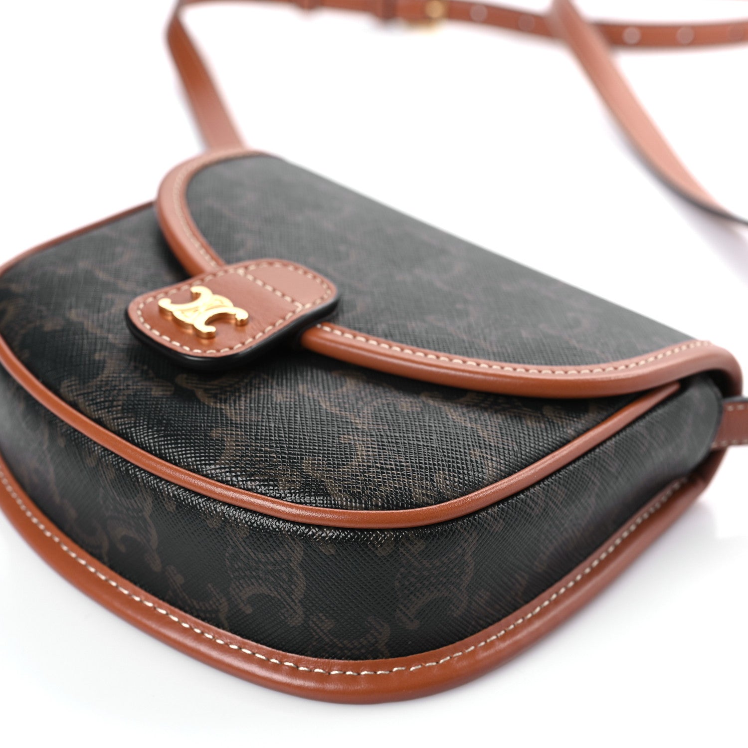 Celine Canvas Calfskin Triomphe Mini Besace Tan 8 of 8