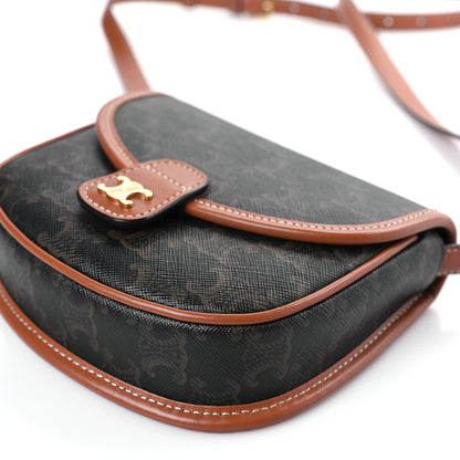 Celine Canvas Calfskin Triomphe Mini Besace Tan 8 of 8
