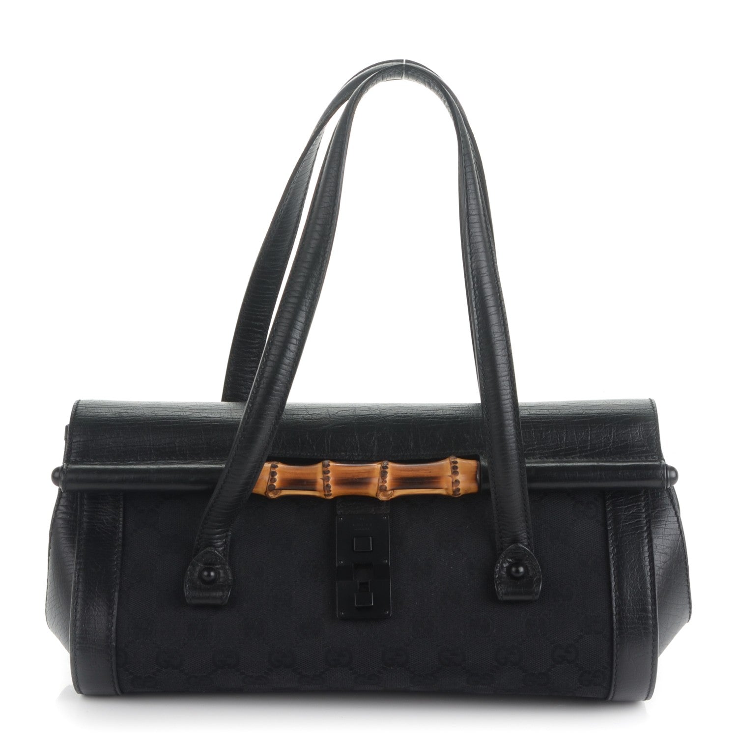 Gucci Monogram Bamboo Bullet Bag Black 1 of 7