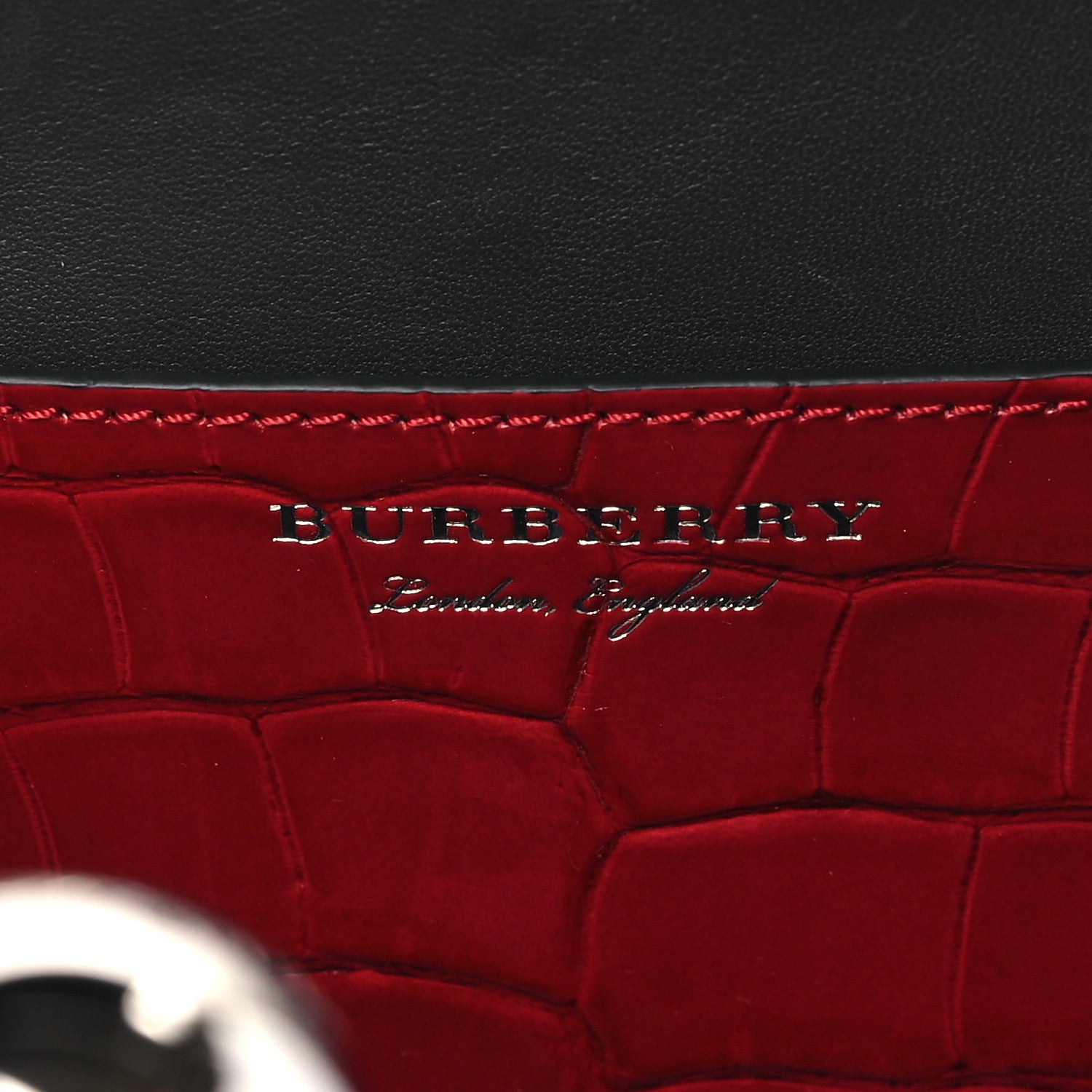 Burberry Alligator Small Frame Bag Bright Red 6 of 8