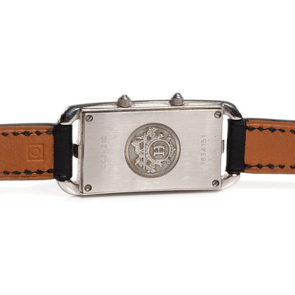 Hermes Stainless Steel Barenia 20mm Cape Cod Double Tour Deux Zones Quartz Watch Noir 5 of 9