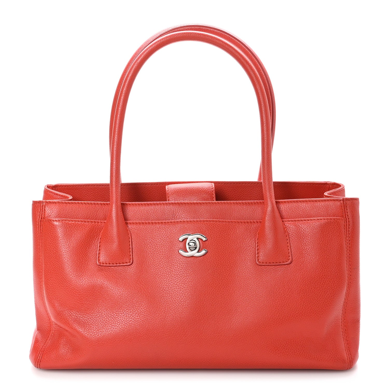 Chanel Calfskin Small Cerf Executive Shopper Tote Orange 1 of 12