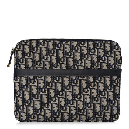 Christian Dior Oblique Pouch Clutch Blue 1 of 8