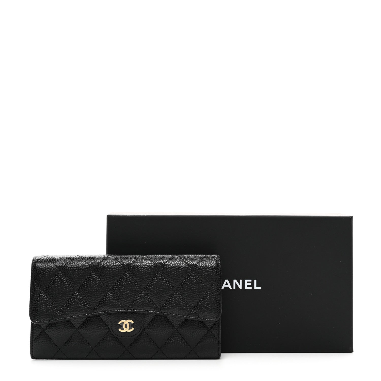 Chanel Caviar Quilted Large Gusset Flap Wallet Black 9 of 9