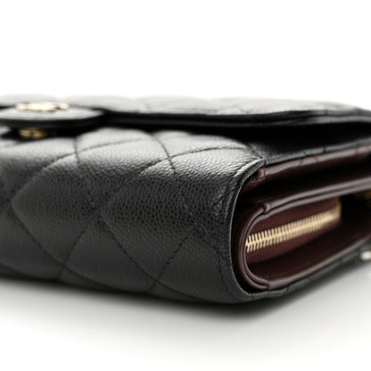 Chanel Caviar Quilted Compact Wallet On Chain WOC Black 12 of 12
