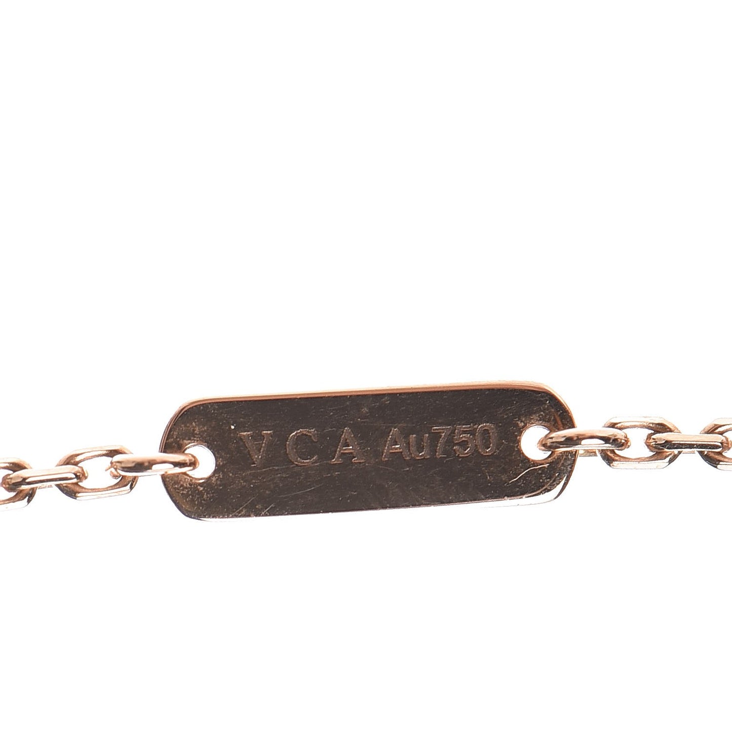 18K Rose Gold Diamond Black Onyx Vintage Alhambra Pendant Necklace