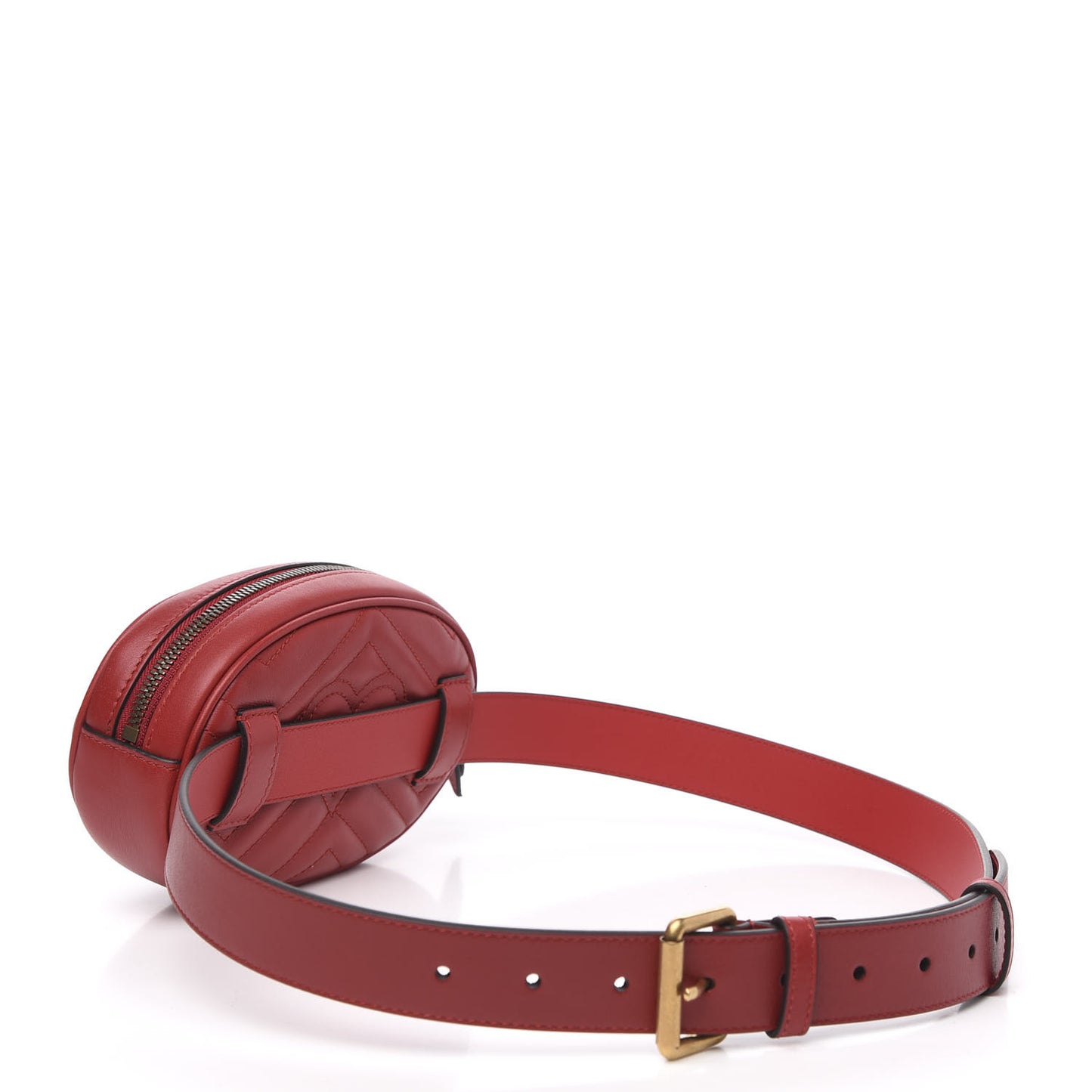 Calfskin Matelasse GG Marmont Belt Bag 95 38 Hibiscus Red