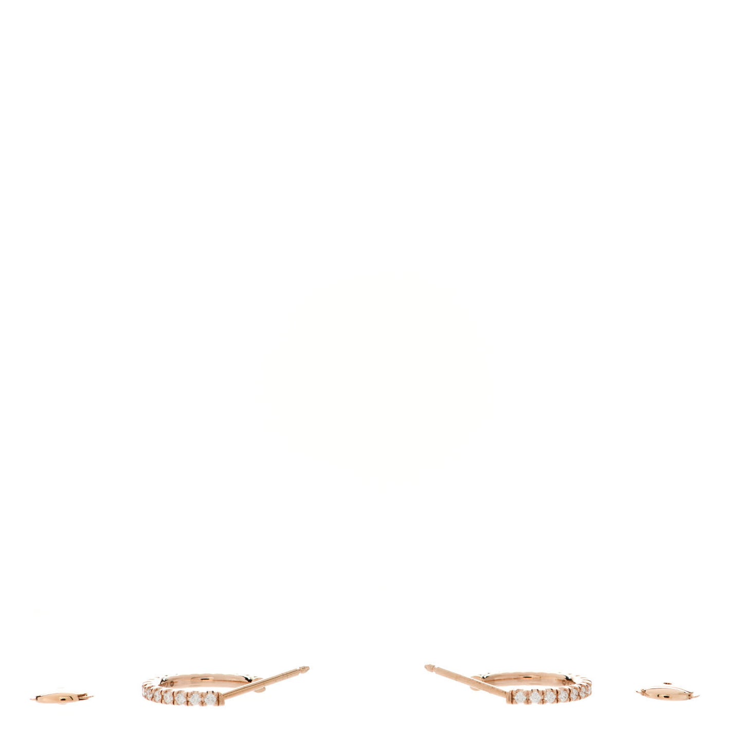 18K Pink Gold Diamond SM Etincelle De Cartier Hoop Earrings