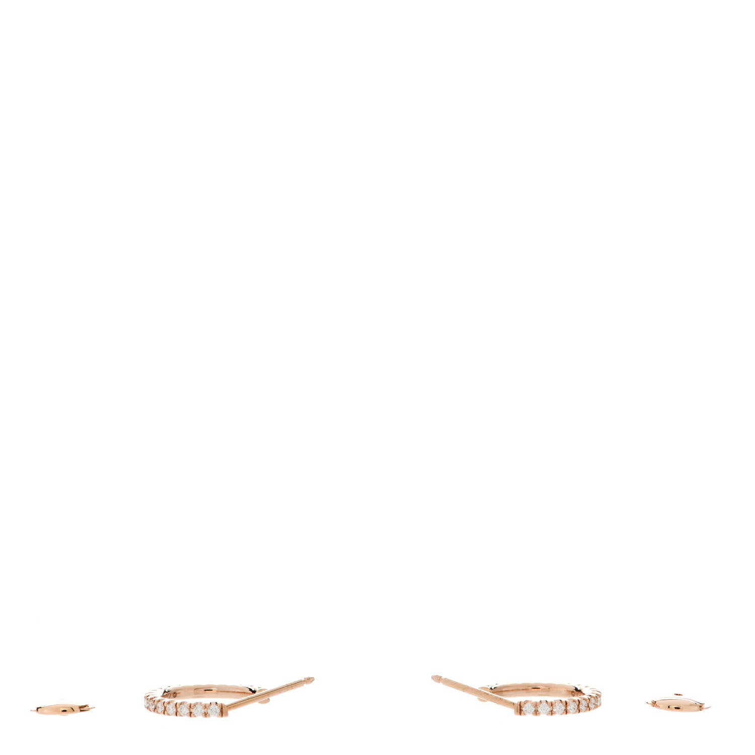 Cartier 18K Pink Gold Diamond SM Etincelle De Cartier Hoop Earrings 3 of 4